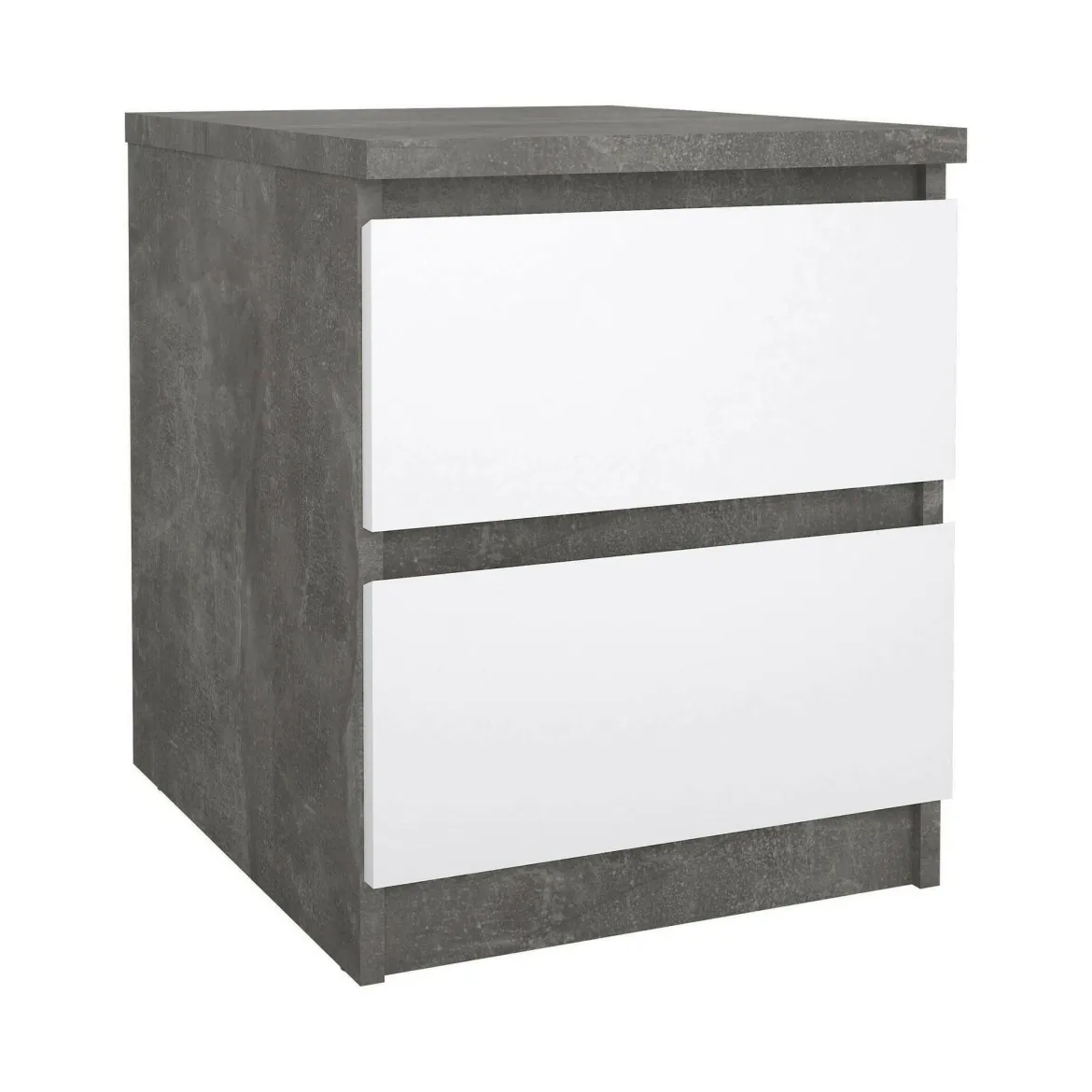 Comodino moderno cemento e bianco lucido 50x40x49h cm - Azar