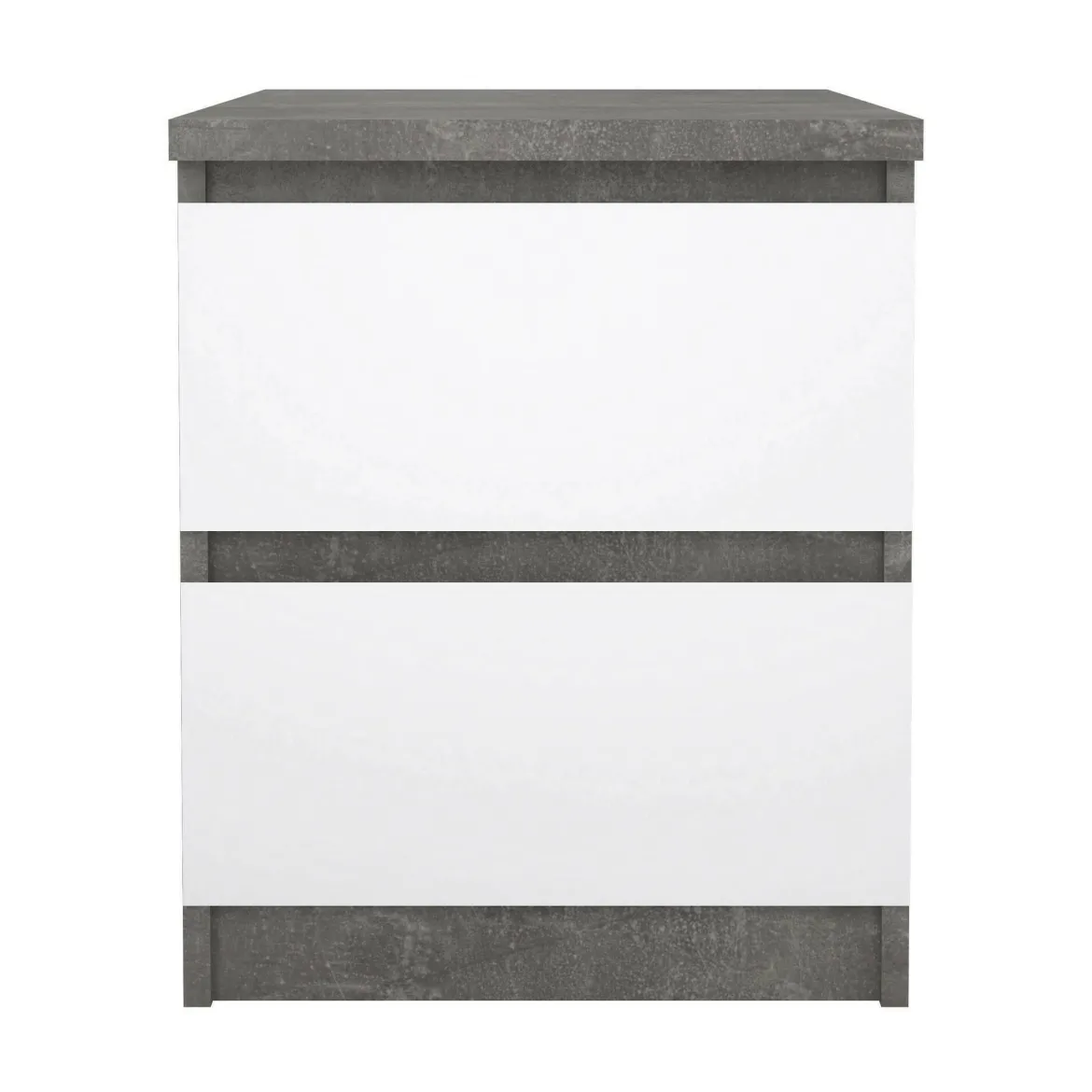 Comodino moderno cemento e bianco lucido 50x40x49h cm - Azar