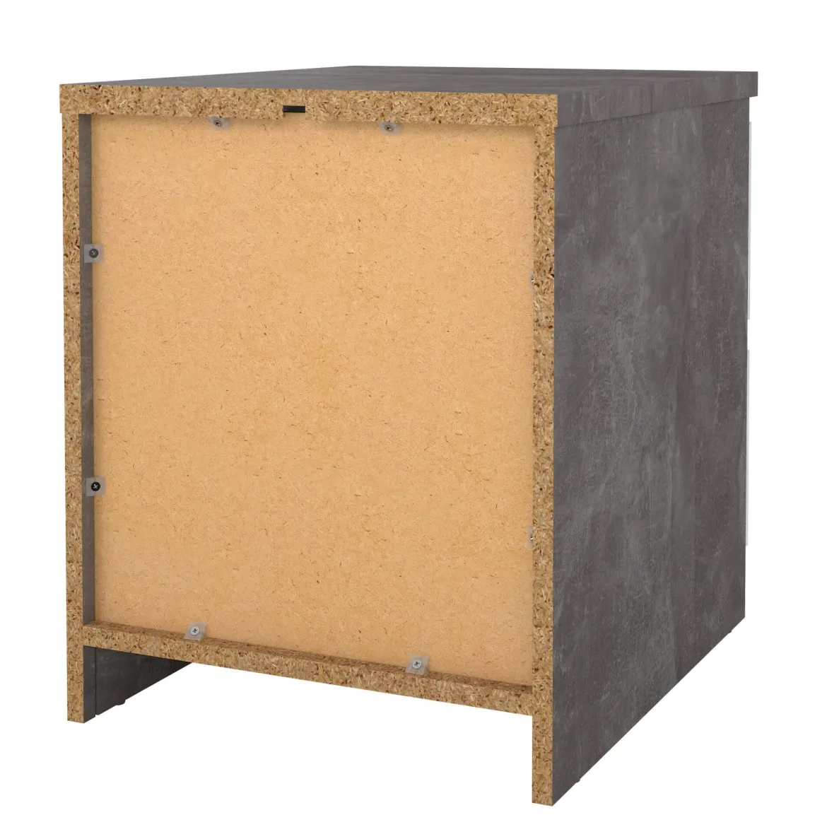 Comodino moderno cemento e bianco lucido 50x40x49h cm - Azar