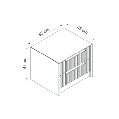 Comodino moderno cemento 53x45x45h cm - Moke