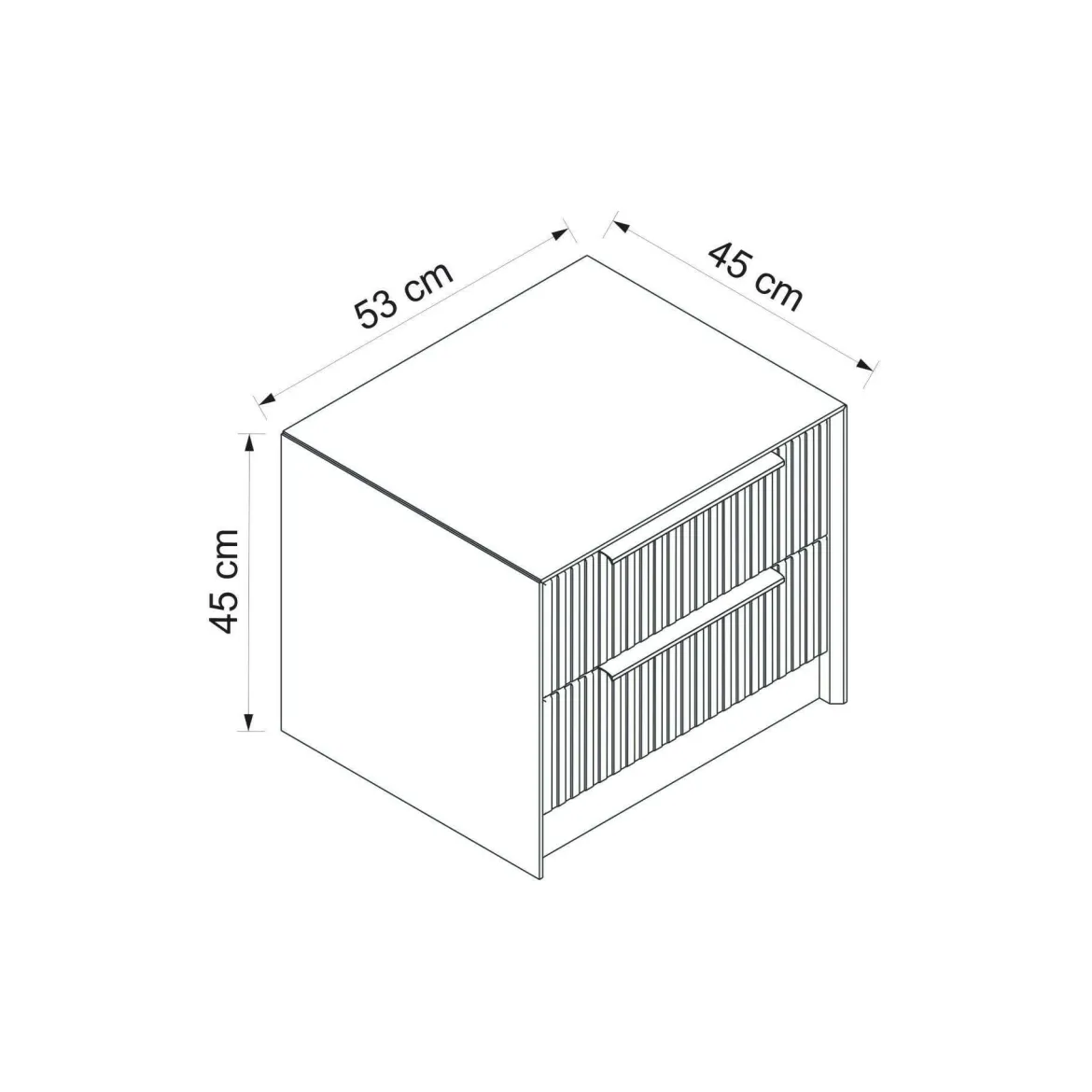 Comodino moderno cemento 53x45x45h cm - Moke