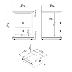 Comodino moderno grigio 43x40x58h cm - Alichin