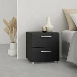 Comodino moderno nero 40x40x42h cm - Apolla