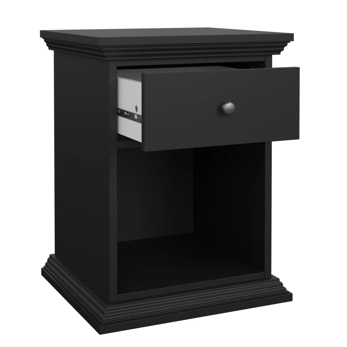 Comodino moderno nero 47x43x63h cm - Pascal
