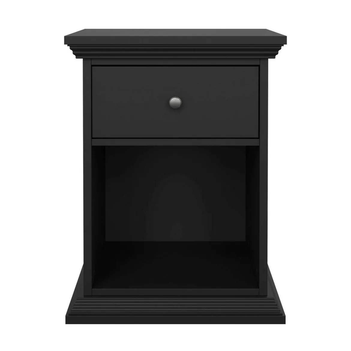 Comodino moderno nero 47x43x63h cm - Pascal