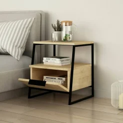 Comodino moderno quercia 50x40x55h cm - Newton
