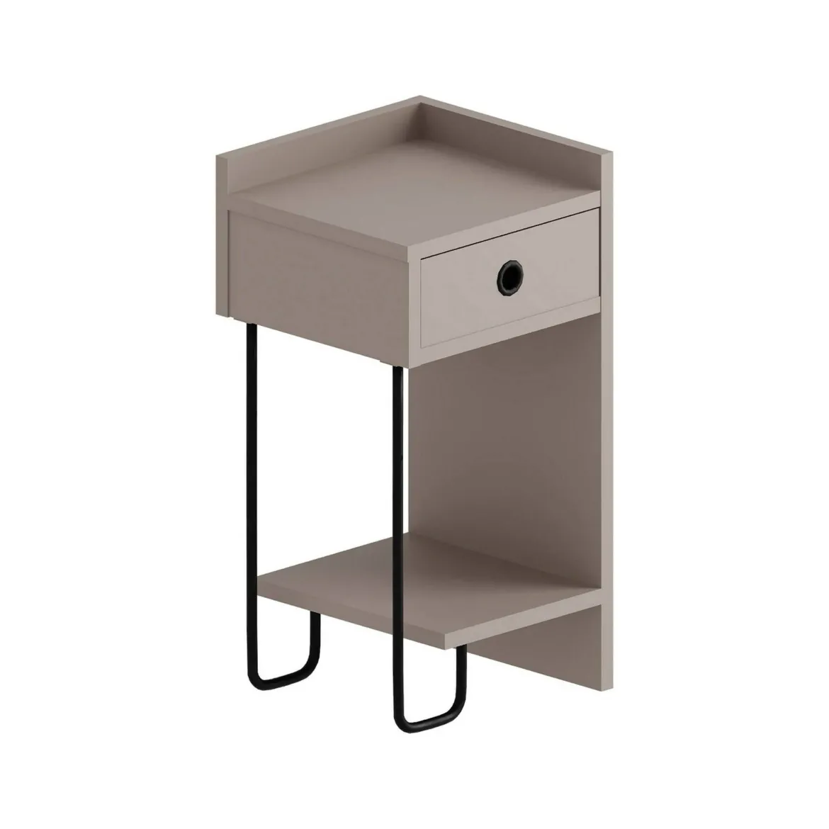 Comodino 2 ripiani beige 32x30x61h cm - Halola