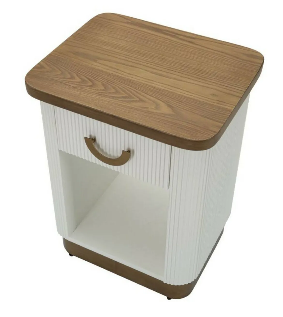 Comodino 2 ripiani bianco e marrone 48x40x62h cm - Fagends