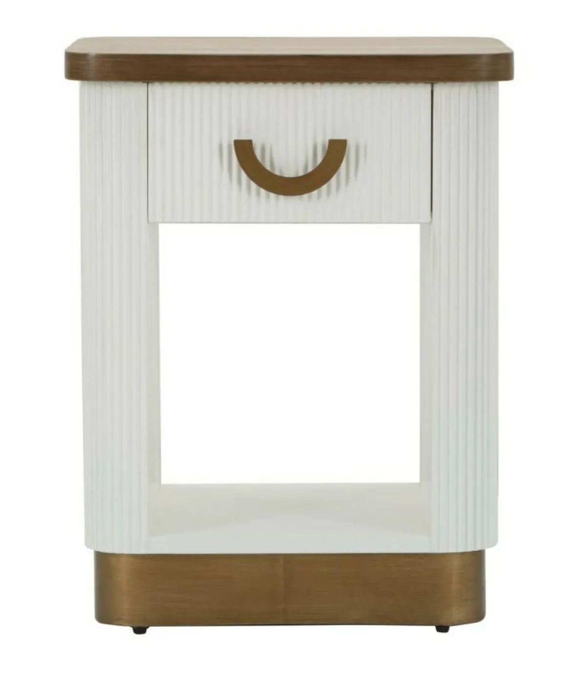 Comodino 2 ripiani bianco e marrone 48x40x62h cm - Fagends