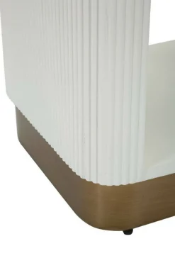Comodino 2 ripiani bianco e marrone 48x40x62h cm - Fagends