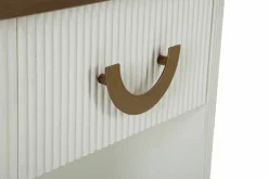Comodino 2 ripiani bianco e marrone 48x40x62h cm - Fagends