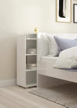 Comodino 4 ripiani bianco lucido 144x26x79h cm - Peridoto