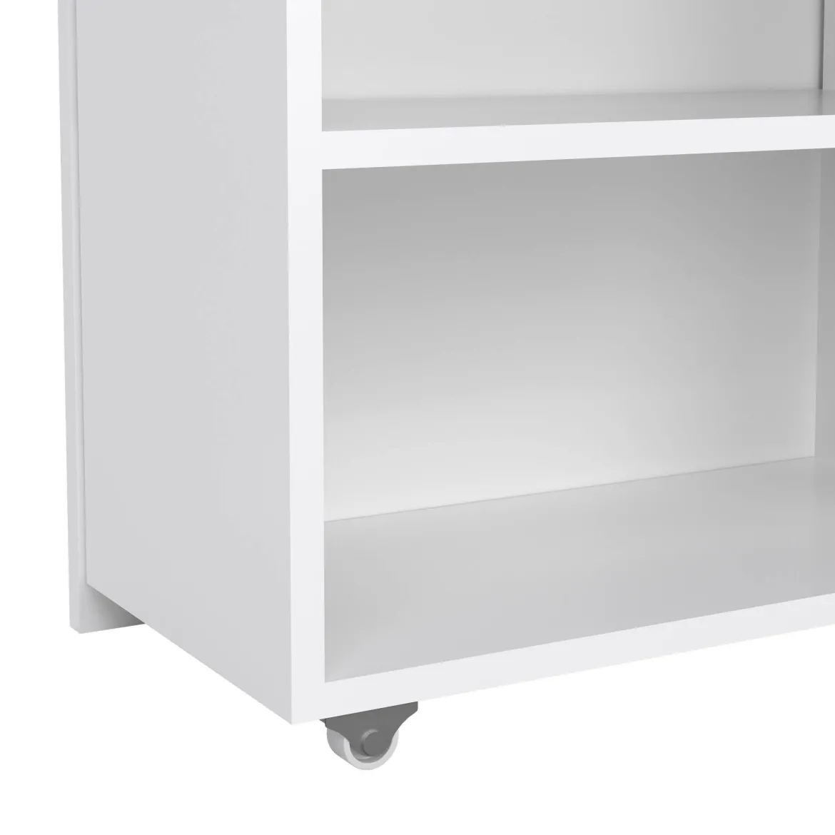 Comodino 4 ripiani bianco lucido 144x26x79h cm - Peridoto