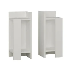 Comodino 2 ripiani bianco 25x27x60h cm - Lepre