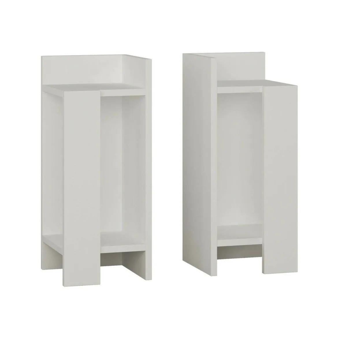 Comodino 2 ripiani bianco 25x27x60h cm - Lepre