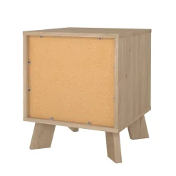 Comodino 2 ripiani rovere e bianco 40x39x47h cm - Zuglio