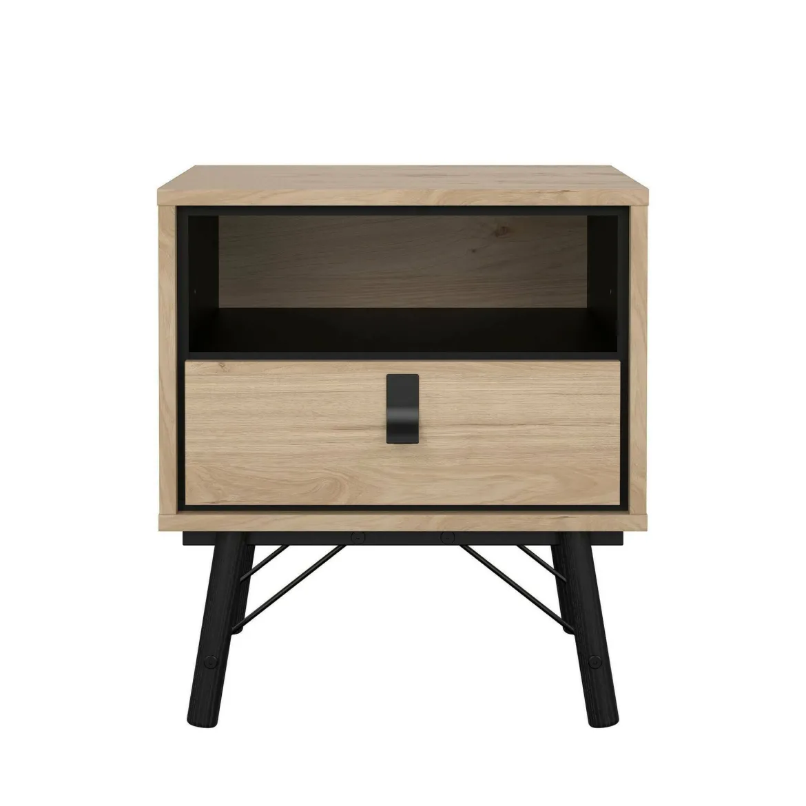 Comodino 2 ripiani rovere 53x40x59h cm - Chito