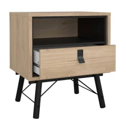 Comodino 2 ripiani rovere 53x40x59h cm - Chito
