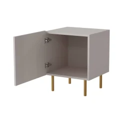 Comodino 1 ripiano beige 47x40x44h cm - Set di 2 comodini Revo