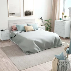 Comodino 1 ripiano bianco e rovere 40x33x56h cm - Attina