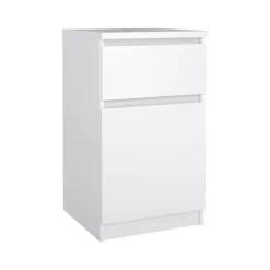Comodino 1 ripiano bianco lucido 40x40x70h cm - Delfini