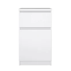 Comodino 1 ripiano bianco lucido 50x34x49h cm - Armageddo