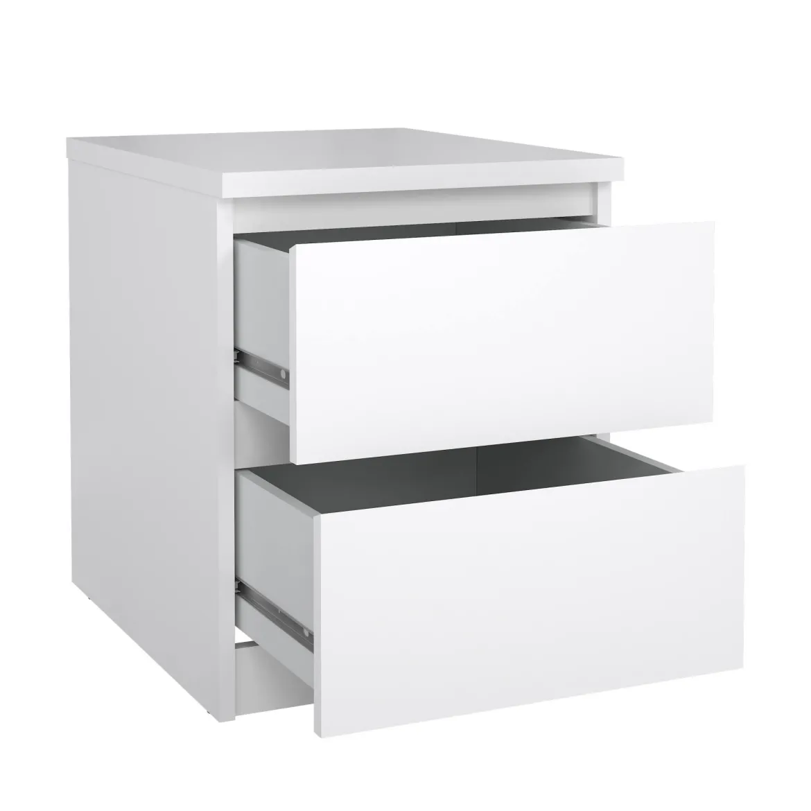 Comodino 1 ripiano bianco lucido 50x40x49h cm - Daiki