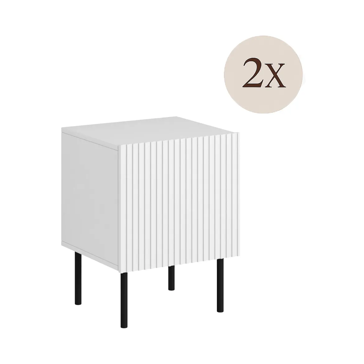 Comodino 1 ripiano bianco 62x40x49h cm - Almera