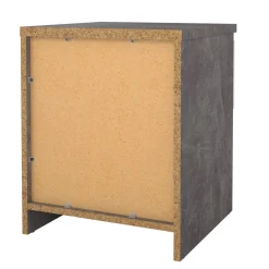 Comodino 1 ripiano cemento e bianco lucido 40x40x49h cm - Scolastica