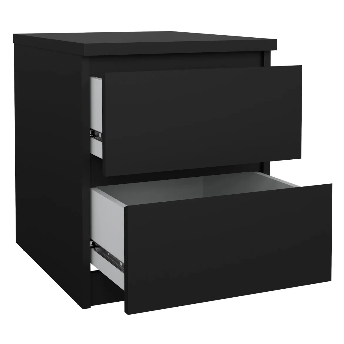 Comodino 1 ripiano nero 50x40x49h cm - Azar
