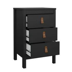 Comodino 1 ripiano nero 43x38x70h cm - Lombardia