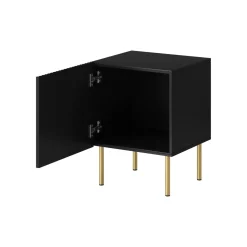 Comodino 1 ripiano nero 44x40x51h cm - Set di 2 comodini Farini