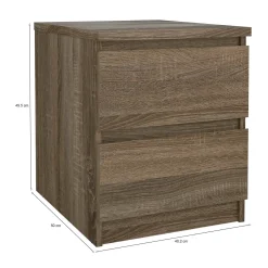 Comodino 1 ripiano rovere 50x40x49h cm - Daiki