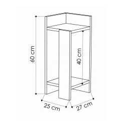 Comodino stretto tortora 25x27x60h cm - Asterix