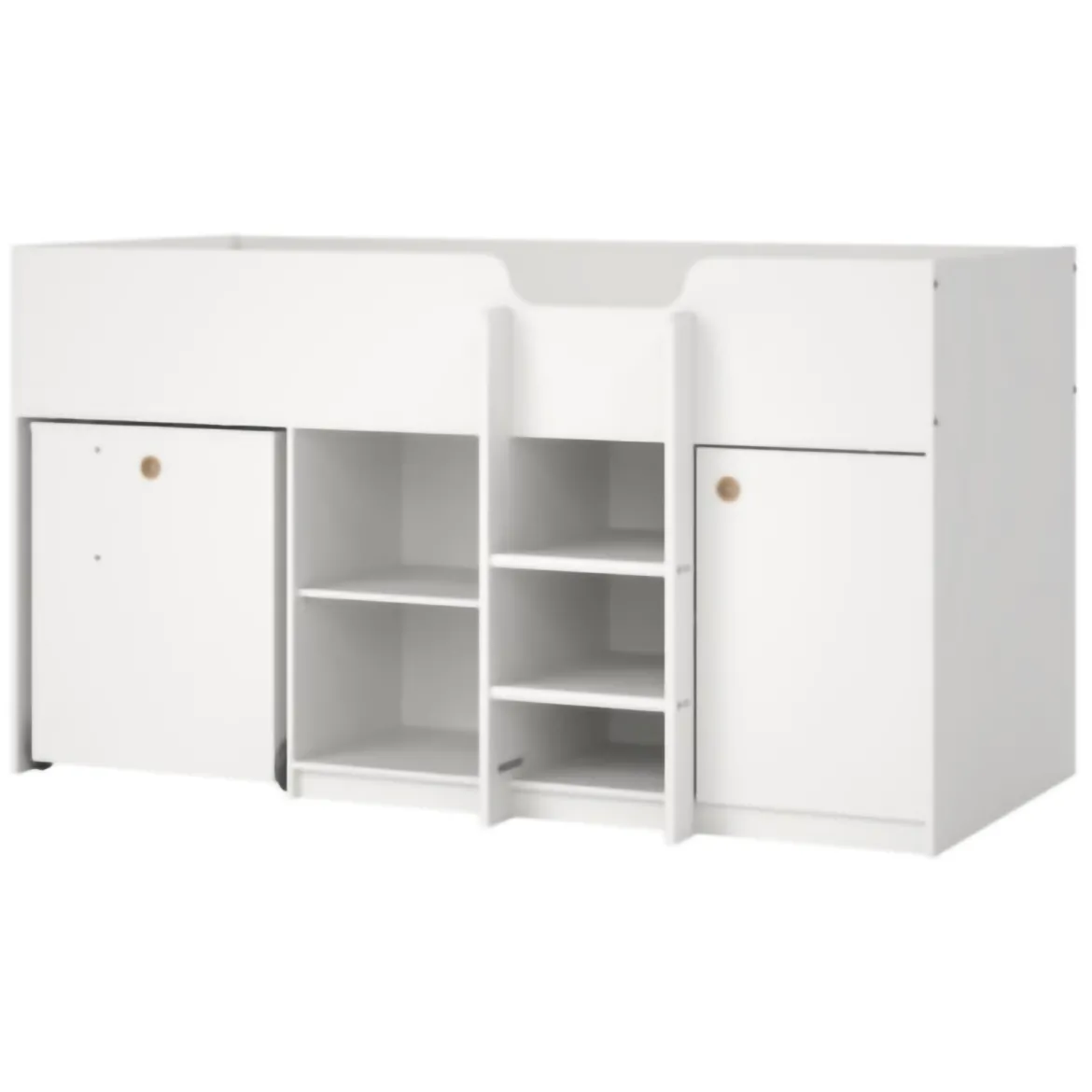 Composizione Camera da Letto Bianco Dimensione Materasso 90x200 cm Scrivania Estraibile 203x104x111h cm, un Letto - Lamedani