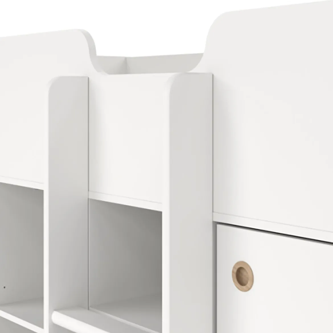 Composizione Camera da Letto Bianco Dimensione Materasso 90x200 cm Scrivania Estraibile 203x104x111h cm, un Letto - Lamedani