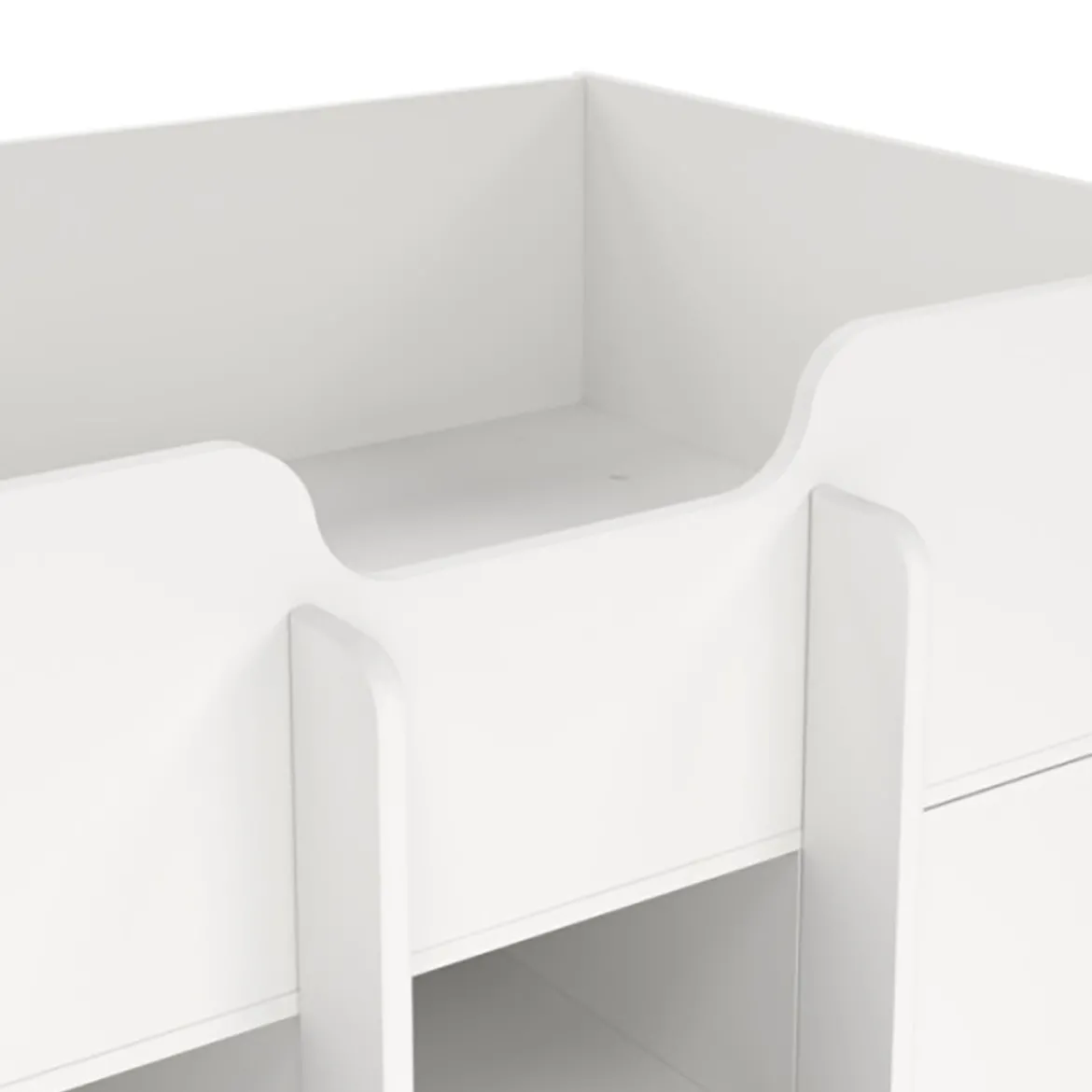 Composizione Camera da Letto Bianco Dimensione Materasso 90x200 cm Scrivania Estraibile 203x104x111h cm, un Letto - Lamedani