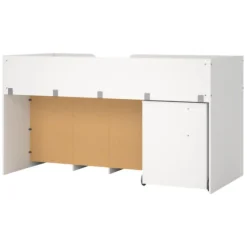 Composizione Camera da Letto Bianco Dimensione Materasso 90x200 cm Scrivania Estraibile 203x104x111h cm, un Letto - Lamedani