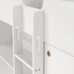 Composizione Camera da Letto Bianco un Cassetto Dimensione Materasso 90x200 cm 203x104x150h cm, Compatto Multiuso - Laliso