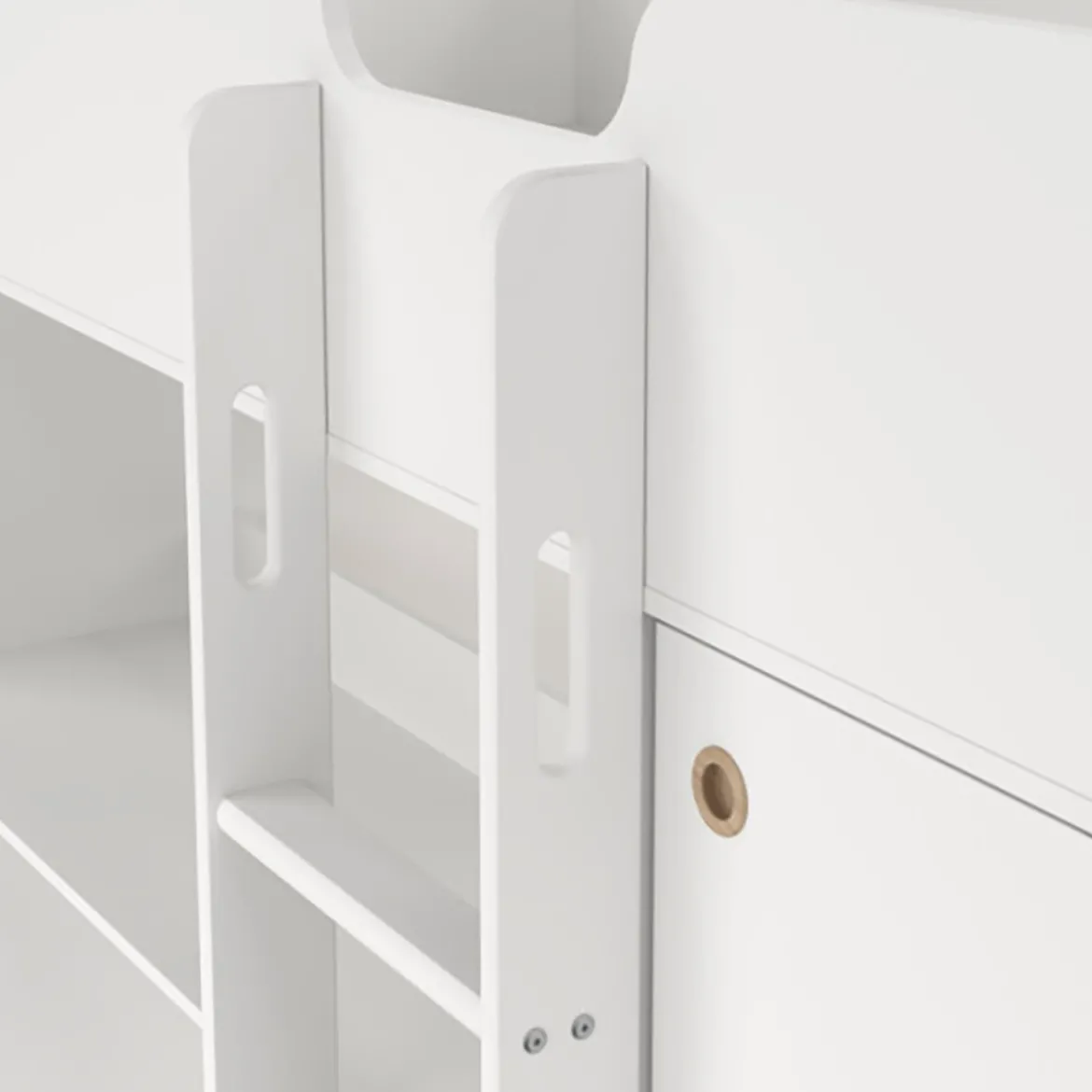 Composizione Camera da Letto Bianco un Cassetto Dimensione Materasso 90x200 cm 203x104x150h cm, Compatto Multiuso - Laliso