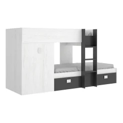Composizione camera da letto Araba, 271x111h150 cm, Bianco e Antracite