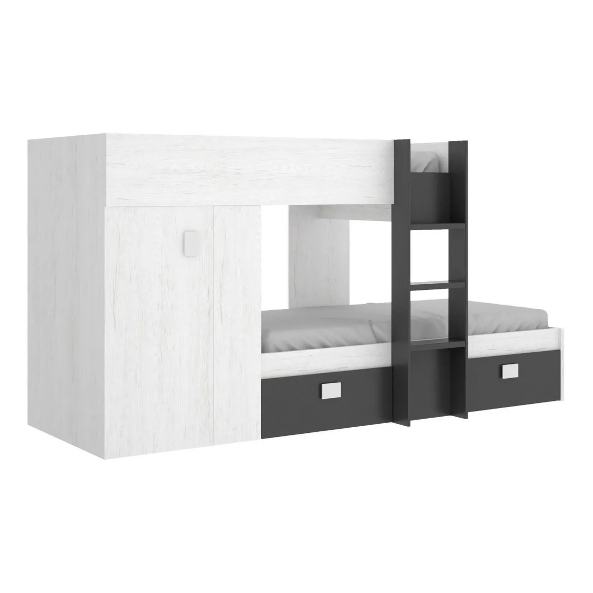Composizione camera da letto Araba, 271x111h150 cm, Bianco e Antracite