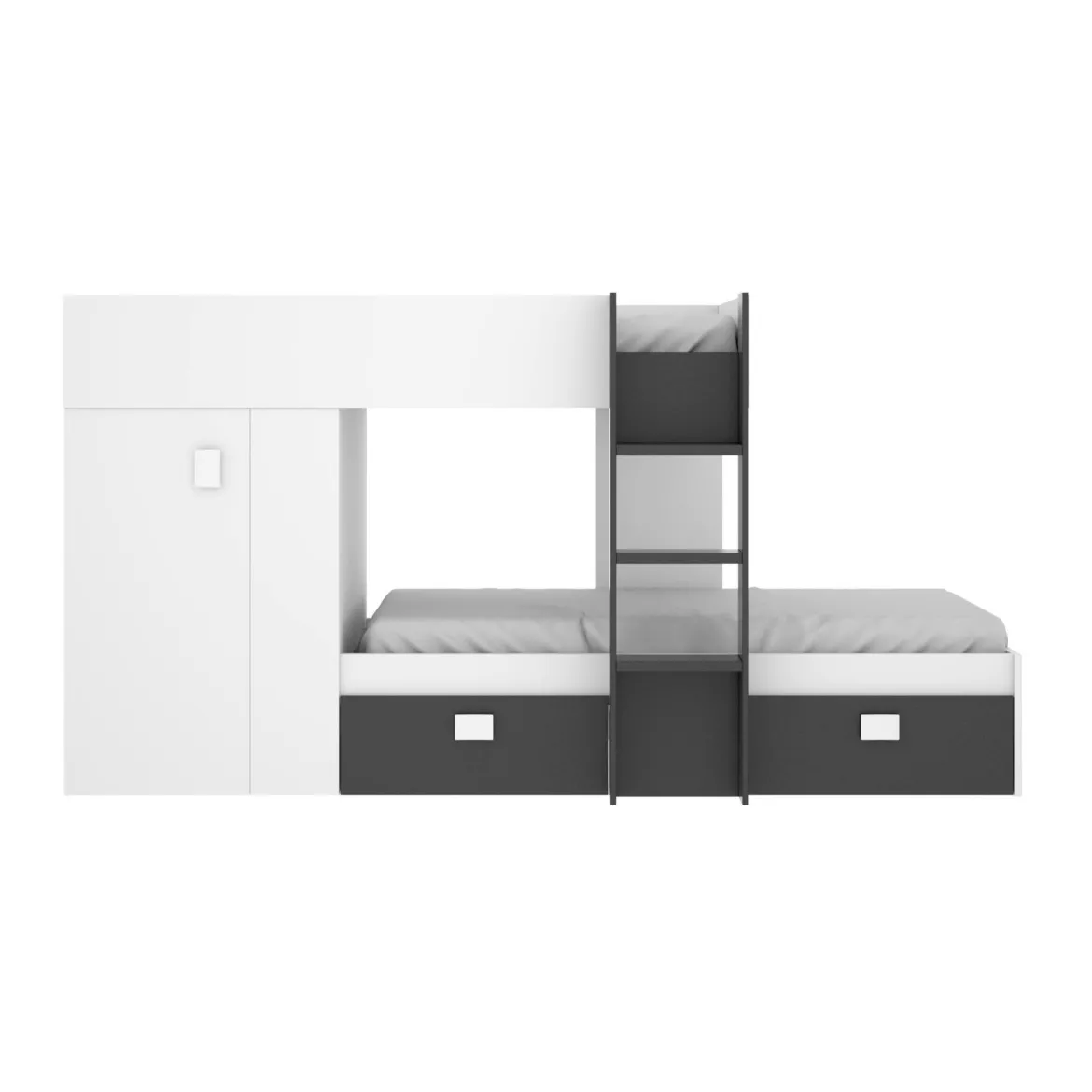Composizione camera da letto Araba, 271x111h150 cm, Bianco e Antracite