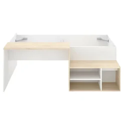 Composizione camera da letto Giustizia, 303x97h203 cm, Rovere e Bianco