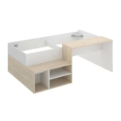 Composizione camera da letto Giustizia, 303x97h203 cm, Rovere e Bianco
