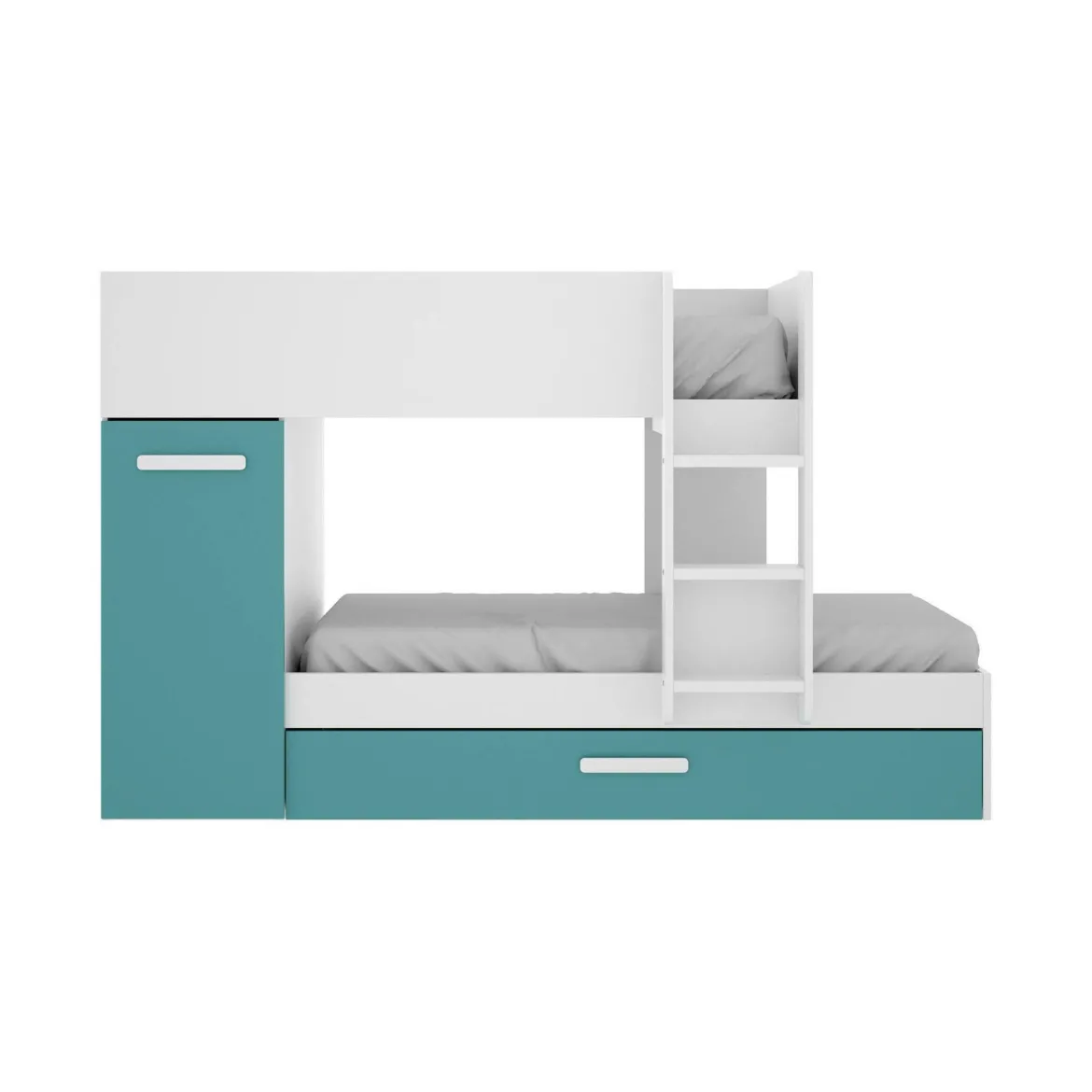 Composizione camera da letto Hikaa, 244x112 h150 cm, Bianco e Rosa