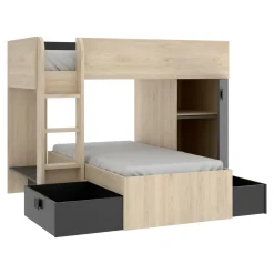 Composizione camera da letto Pax, 255x112h150 cm, Rovere e Antracite