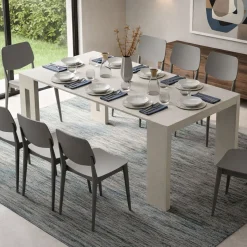 Consolle Allungabile Beige 8 Posti Allungabile 186x90x78h cm, Meccanismo Estensione a Incastro - Ficarolo