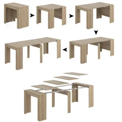 Consolle allungabile legno 4-10 posti rovere - Abicitren
