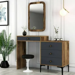 Consolle beauty 124x40x84h cm noce e antracite - Namtheun